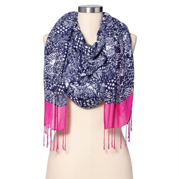 NWT Lilly Pulitzer For Target Upstream Scarf Blue Pink - Picture 1 of 8